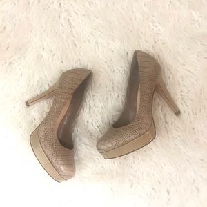 COLE HAAN PUMPS PLATFORM CROC PRINT HEEL SHOE